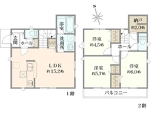 【東京都/府中市白糸台】CRADLE GARDEN府中白糸台第5 間取り図