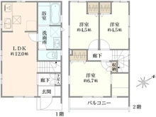 【東京都/調布市深大寺東町】深大寺東町6丁目 1号棟 間取り図