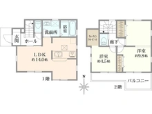 【東京都/府中市北山町】府中北山町2丁目 1号棟 間取り図
