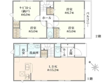 【東京都/府中市本宿町】府中市本宿町1丁目　新築戸建　1号棟 間取り図