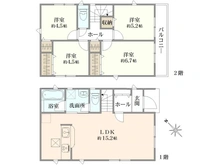 【東京都/府中市本宿町】府中市本宿町一丁目　新築戸建　4号棟 間取り図