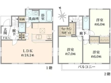 【東京都/国立市富士見台】国立富士見台1丁目　新築戸建　1号棟 間取り図