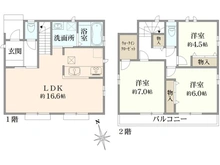 【東京都/調布市佐須町】調布市佐須町5丁目　新築戸建　1-B号棟 間取り図