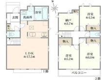 【東京都/調布市佐須町】調布市佐須町5丁目　新築戸建　1-D号棟 間取り図