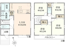 【東京都/調布市佐須町】調布市佐須町5丁目　新築戸建　1-G号棟 間取り図
