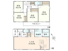 【東京都/調布市富士見町】調布市富士見町第8　新築戸建　6号棟 間取り図