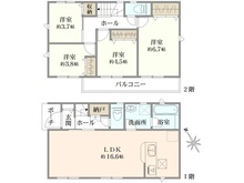 【東京都/調布市富士見町】調布市富士見町第8　新築戸建　7号棟 間取り図