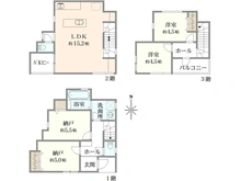 【東京都/府中市本町】府中市本町4丁目新築戸建（2号棟） 間取り図