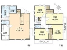 【神奈川県/横浜市戸塚区柏尾町】戸塚区柏尾町　新築戸建　A号棟／全3棟 間取り図