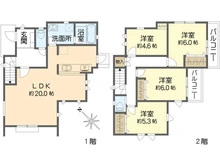 【神奈川県/横浜市戸塚区柏尾町】戸塚区柏尾町　新築戸建　B号棟／全3棟 間取り図