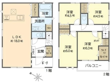 【神奈川県/横浜市港南区日限山】港南区日限山1丁目　新築戸建　2号棟/全3棟 間取り図