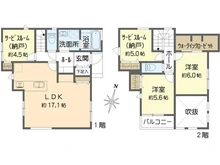 【神奈川県/横浜市戸塚区舞岡町】戸塚区舞岡町　新築戸建　1号棟/全3棟 間取り図