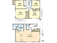 【神奈川県/横浜市戸塚区舞岡町】戸塚区舞岡町　新築戸建　2号棟/全3棟 間取り図