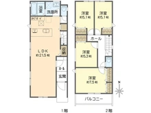 【神奈川県/横浜市戸塚区汲沢】戸塚区汲沢7丁目　新築戸建て　1号棟/全3棟 間取り図