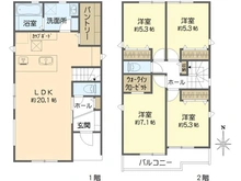 【神奈川県/横浜市戸塚区汲沢】戸塚区汲沢7丁目　新築戸建て　3号棟/全3棟 間取り図