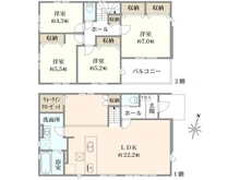 【神奈川県/茅ヶ崎市香川】茅ヶ崎市香川1丁目5期　新築戸建　2号棟/全2棟 間取り図