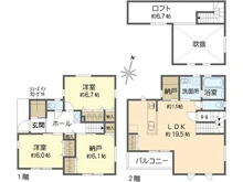 【神奈川県/茅ヶ崎市香川】茅ヶ崎市香川5丁目　新築戸建　8号棟/全10棟 間取り図