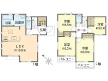【神奈川県/横浜市戸塚区平戸町】戸塚区平戸町　新築戸建　A号棟/全2棟 間取り図