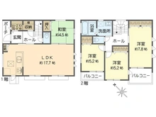 【神奈川県/横浜市戸塚区平戸町】戸塚区平戸町　新築戸建　B号棟/全2棟 間取り図