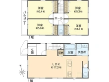 【神奈川県/横浜市泉区和泉中央南】泉区和泉中央南2丁目　新築戸建　1号棟/全5棟 間取り図
