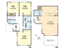 【神奈川県/横浜市戸塚区戸塚町】戸塚区戸塚町　戸建 間取り図