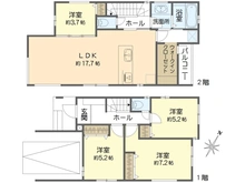 【神奈川県/横浜市戸塚区上矢部町】戸塚区上矢部町2　新築戸建　1号棟/全2棟 間取り図