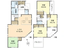 【神奈川県/横浜市戸塚区平戸】戸塚区平戸5丁目　新築戸建　1号棟/全2棟 間取り図
