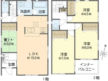 【神奈川県/横浜市保土ケ谷区法泉】保土ケ谷区法泉2丁目　中古戸建 間取り図