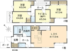 【神奈川県/大和市福田】大和市福田2丁目　新築戸建 間取り図