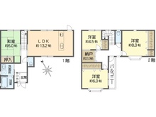 【大阪府/吹田市片山町】吹田市片山町4丁目　戸建 間取り図