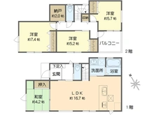 【大阪府/吹田市千里山西】千里山西三丁目　戸建 間取り図