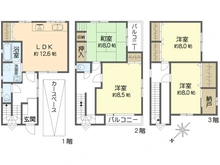【大阪府/吹田市千里山東】吹田市千里山東1丁目　中古戸建 間取り図