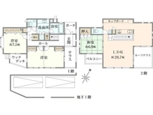 【兵庫県/西宮市苦楽園二番町】西宮市苦楽園二番町　中古戸建 間取り図