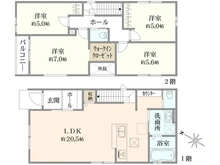 【兵庫県/宝塚市安倉中】宝塚市安倉中　新築戸建1号棟 間取り図