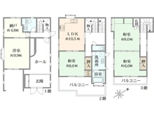 【兵庫県/西宮市若草町】西宮市若草町二丁目　中古戸建 間取り図