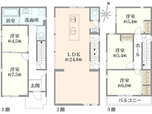 【兵庫県/神戸市東灘区御影本町】神戸市東灘区御影本町八丁目　新築戸建1号棟 間取り図