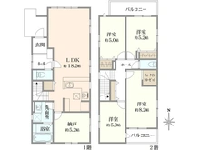 【神奈川県/大和市福田】大和市福田5丁目　新築戸建　1号棟 間取り図