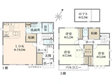 【神奈川県/相模原市南区東林間】相模原市南区東林間6丁目　新築戸建　A号棟 間取り図