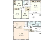 【神奈川県/横浜市緑区長津田みなみ台】緑区長津田みなみ台7丁目新築戸建て　1号棟 間取り図