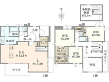 【神奈川県/横浜市青葉区美しが丘】青葉区美しが丘5丁目　中古戸建 間取り図