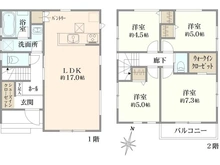 【神奈川県/横浜市青葉区たちばな台】青葉区たちばな台1丁目　新築戸建て 間取り図