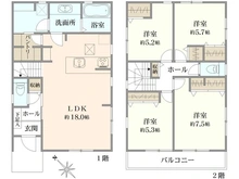 【神奈川県/横浜市瀬谷区東野台】瀬谷区東野台　新築戸建て　1号棟 間取り図