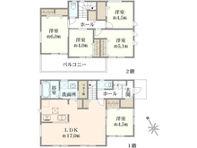 【神奈川県/横浜市都筑区東山田】都筑区東山田4丁目　新築戸建て1号棟 間取り図