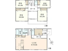 【神奈川県/横浜市都筑区東山田】都筑区東山田4丁目　新築戸建て2号棟 間取り図