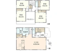 【神奈川県/横浜市都筑区東山田】都筑区東山田4丁目　新築戸建て4号棟 間取り図