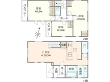 【神奈川県/相模原市南区上鶴間】相模原市南区上鶴間12期　新築戸建て1号棟 間取り図