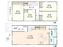 【神奈川県/相模原市中央区横山】相模原市中央区横山4丁目1期　新築戸建てNo.2 間取り図