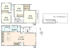 【神奈川県/横浜市青葉区青葉台】青葉区青葉台2丁目　青葉台II 新築戸建て　A棟 間取り図