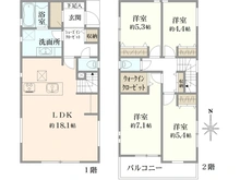 【神奈川県/横浜市港北区篠原台町】港北区篠原台町　新築戸建て　2号棟 間取り図