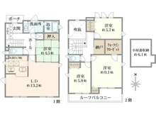 【東京都/世田谷区成城】世田谷区成城7丁目　中古戸建 間取り図
